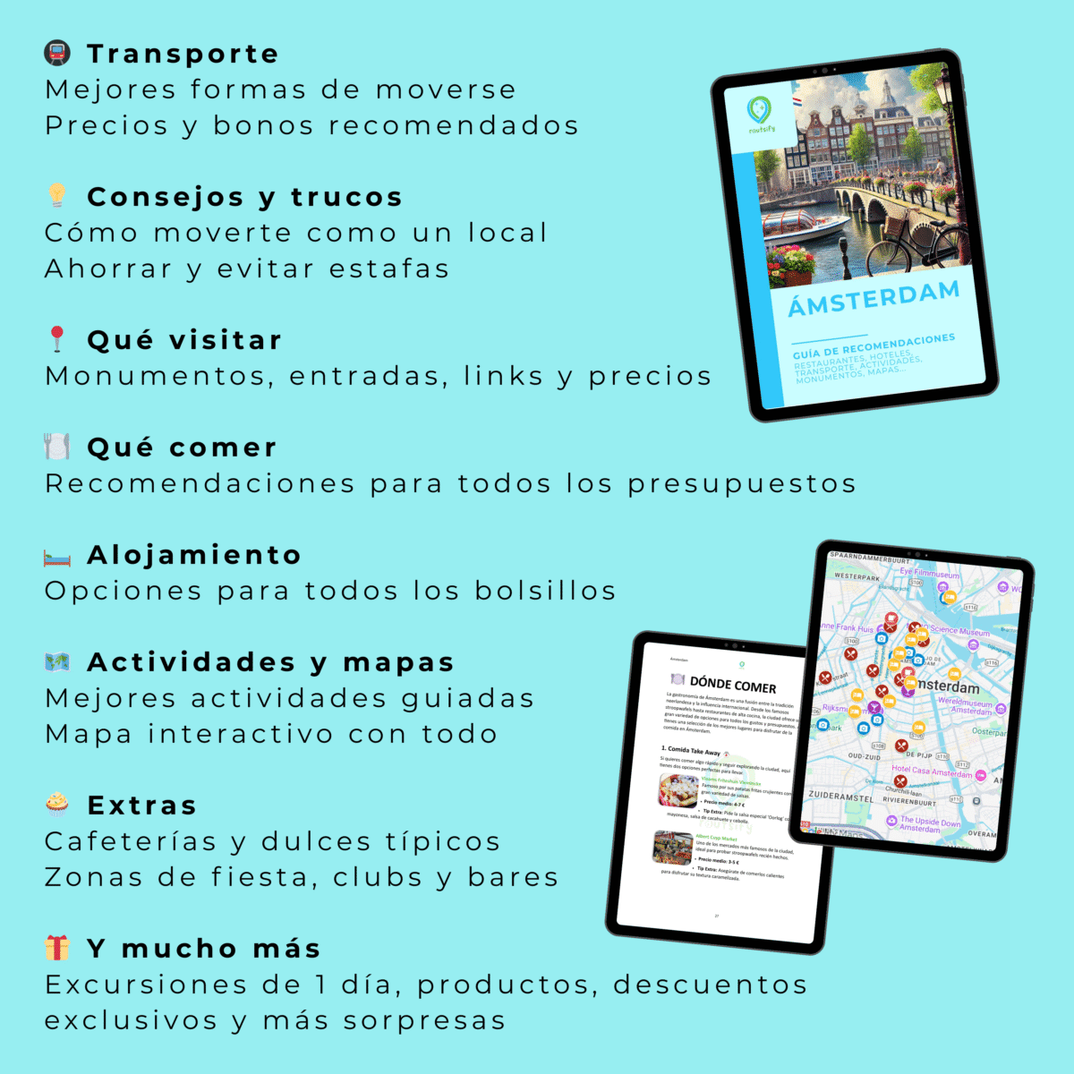 Guías de recomendaciones - AMSTERDAM | Consejos, transportes, mapas, restaurantes, actividades, apps