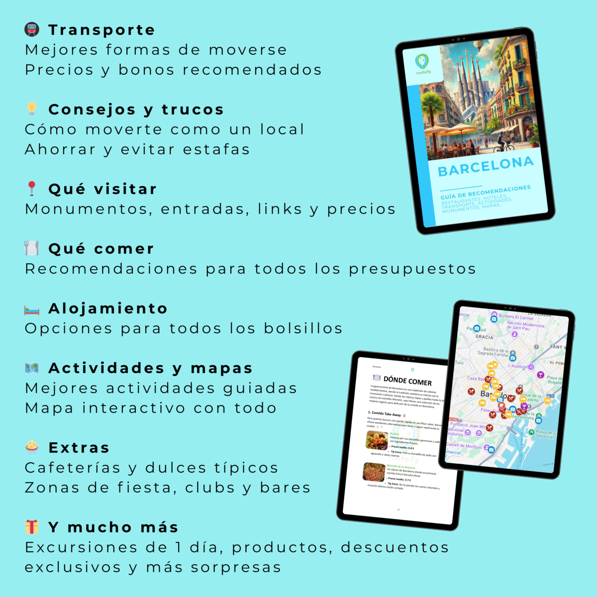 Guías de recomendaciones - BARCELONA | Consejos, transportes, mapas, restaurantes, actividades, apps