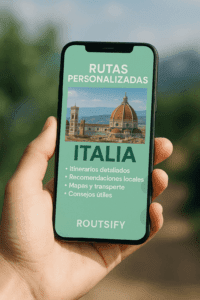 Inicio Ruta personalizada de routsify sujetando el movil con una mano