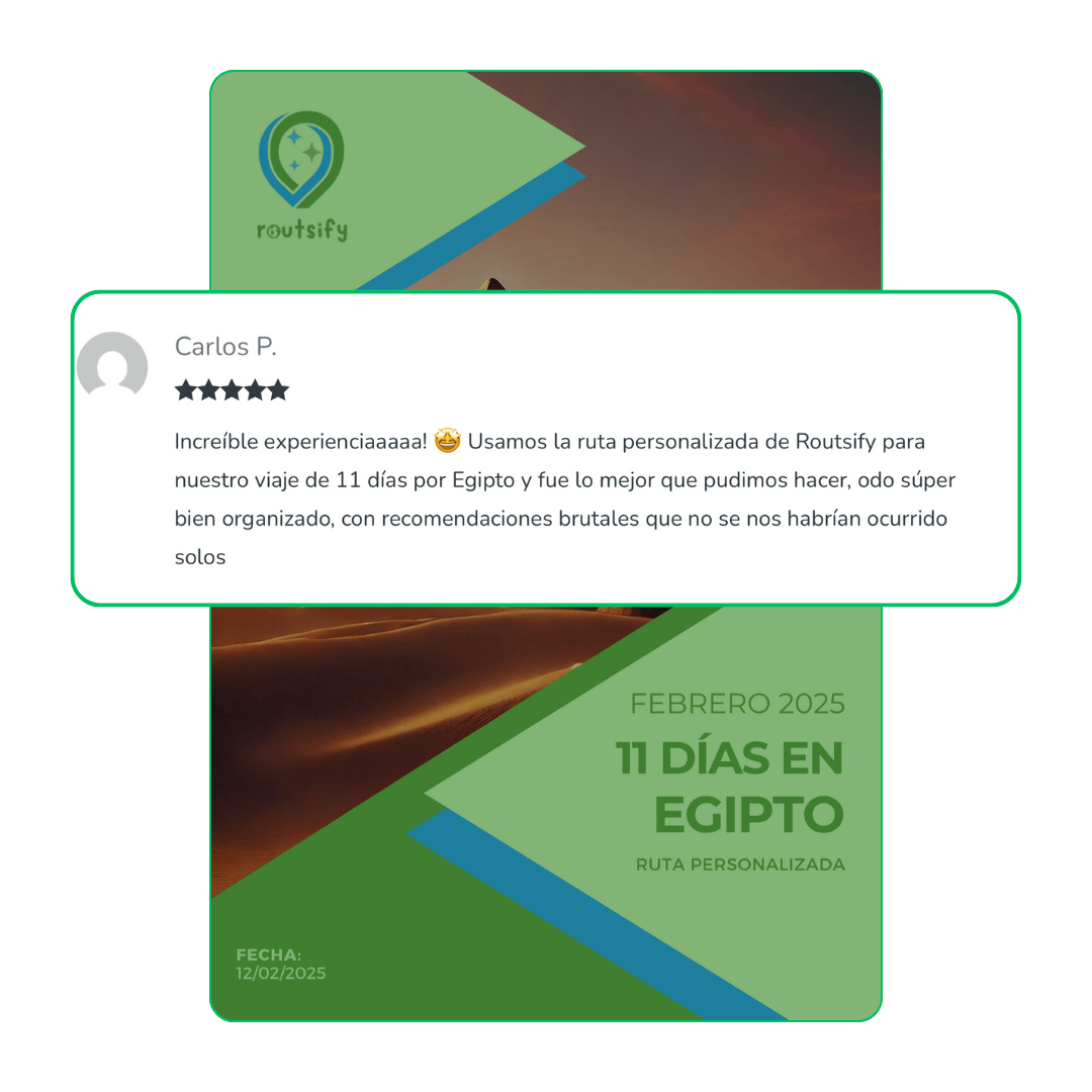 Ruta Personalizada Reseña 1 de una ruta personalizada hecha por Routsify