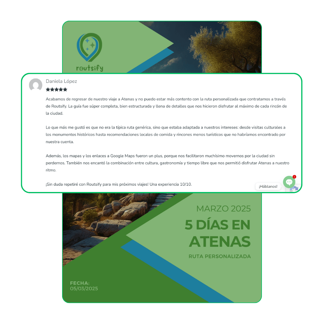 Ruta Personalizada Reseña 3 de una ruta personalizada hecha por Routsify