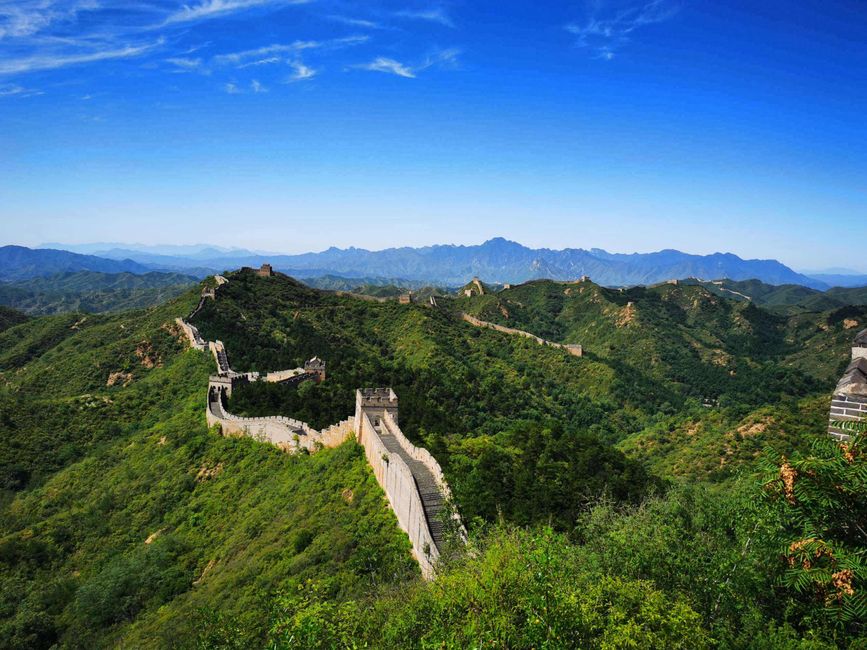 Panorámica de la Gran Muralla en China, tramo montañoso (China en 12 días)